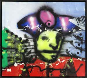Herman Brood - Acryl en spuitbus op doek, Zonder titel - Ingelijst (Groot) verkocht voor € 2500!