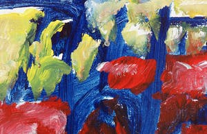 Anton Heyboer - Acryl op doek, Roeibootje in de haven - Ingelijst (Zeer groot) kopen? Bied vanaf 1000!