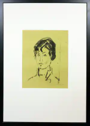 Jan Wiegers - Litho, Portret van een dame - Ingelijst verkauft für € 51!