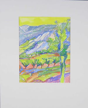 Joe Wols - Acryl op papier, Landschap kopen? Bied vanaf 1!