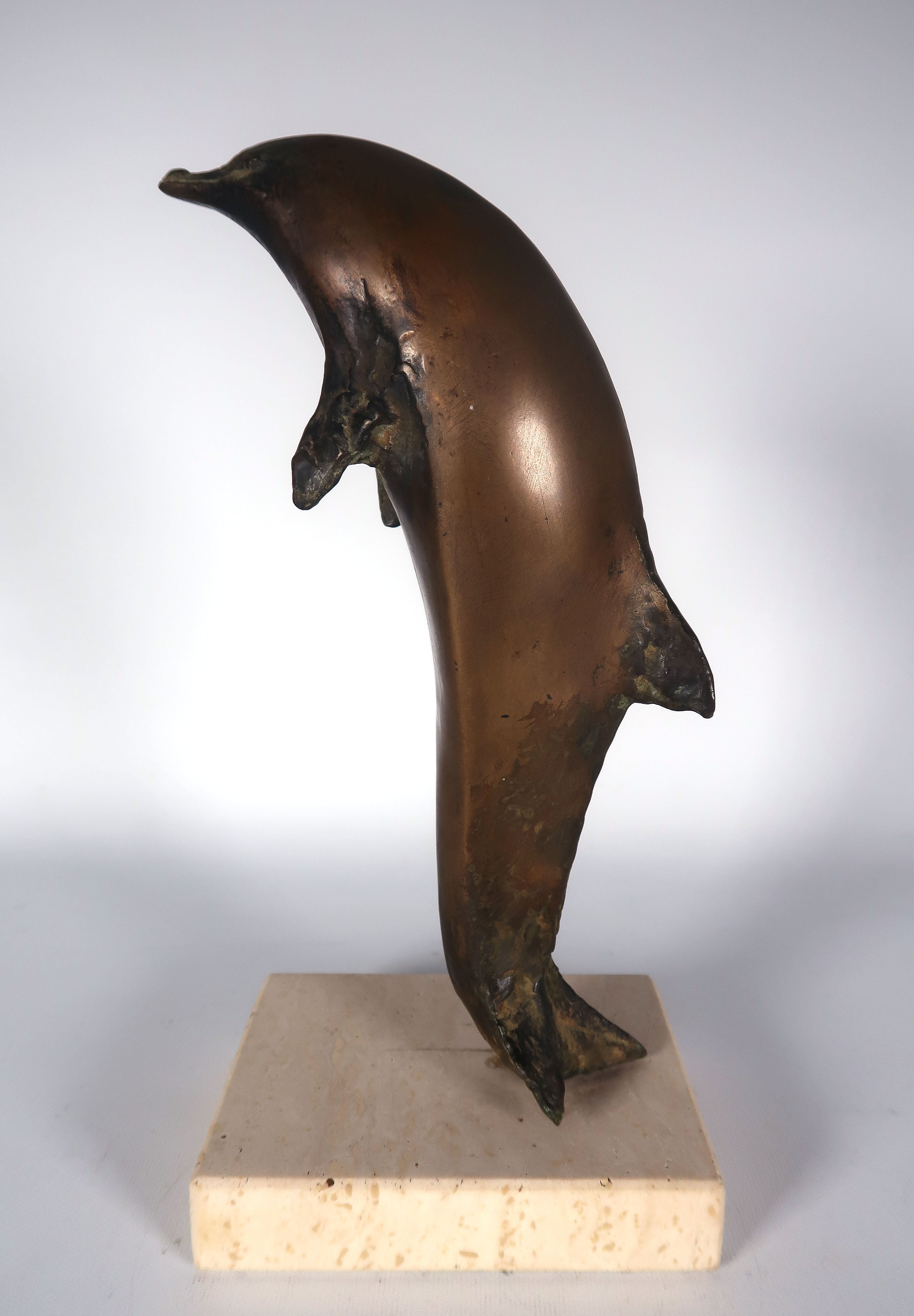 Theresia van der Pant - Brons en travertine, Dolfijn kopen? Bied vanaf 850!