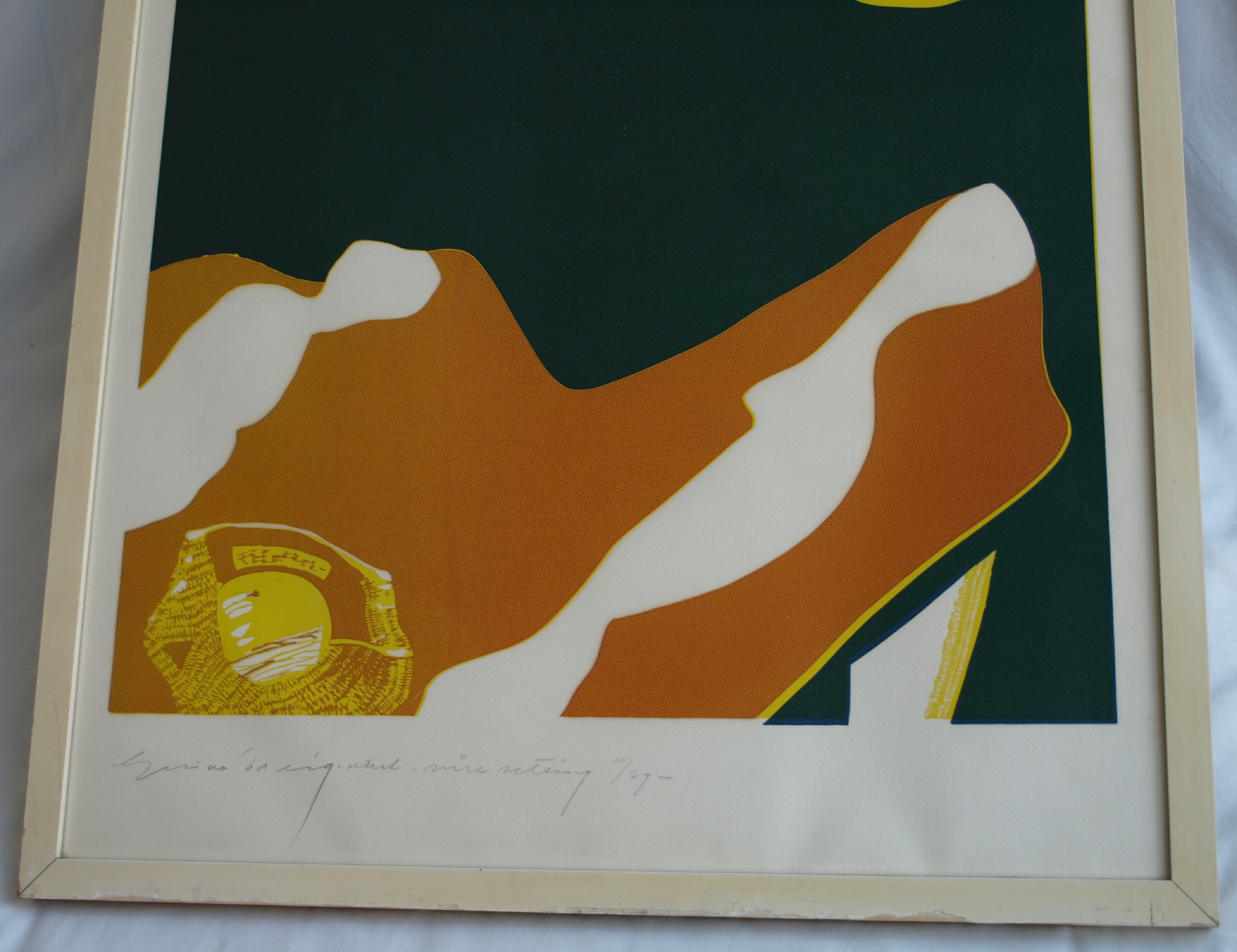 Niet of onleesbaar gesigneerd - Zeefdruk , Zonder titel - gesigneerd & ingelijst - 1968  kopen? Bied vanaf 1!