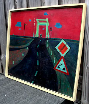 Dirk Breed - Ingelijste olieverf op doek: 'Klapbrug' (Waverbrug, Waverveen) kopen? Bied vanaf 1500!