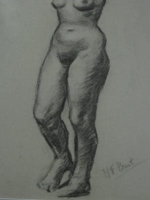 Henri Frederic Boot - "Nestor van de Haarlemse School"- Houtskool "vrouwelijk Naakt" GROOT! kopen? Bied vanaf 30!