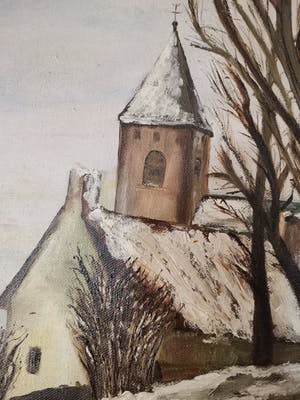Niet of onleesbaar gesigneerd - Winters dorpszicht kopen? Bied vanaf 1!