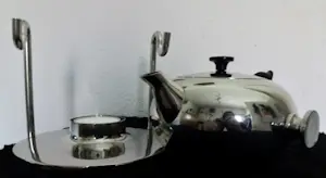 Curiosa - Vintage Tuimel theepot - Bakeliet en Chroom - jaren '50. kopen? Bied vanaf 50!