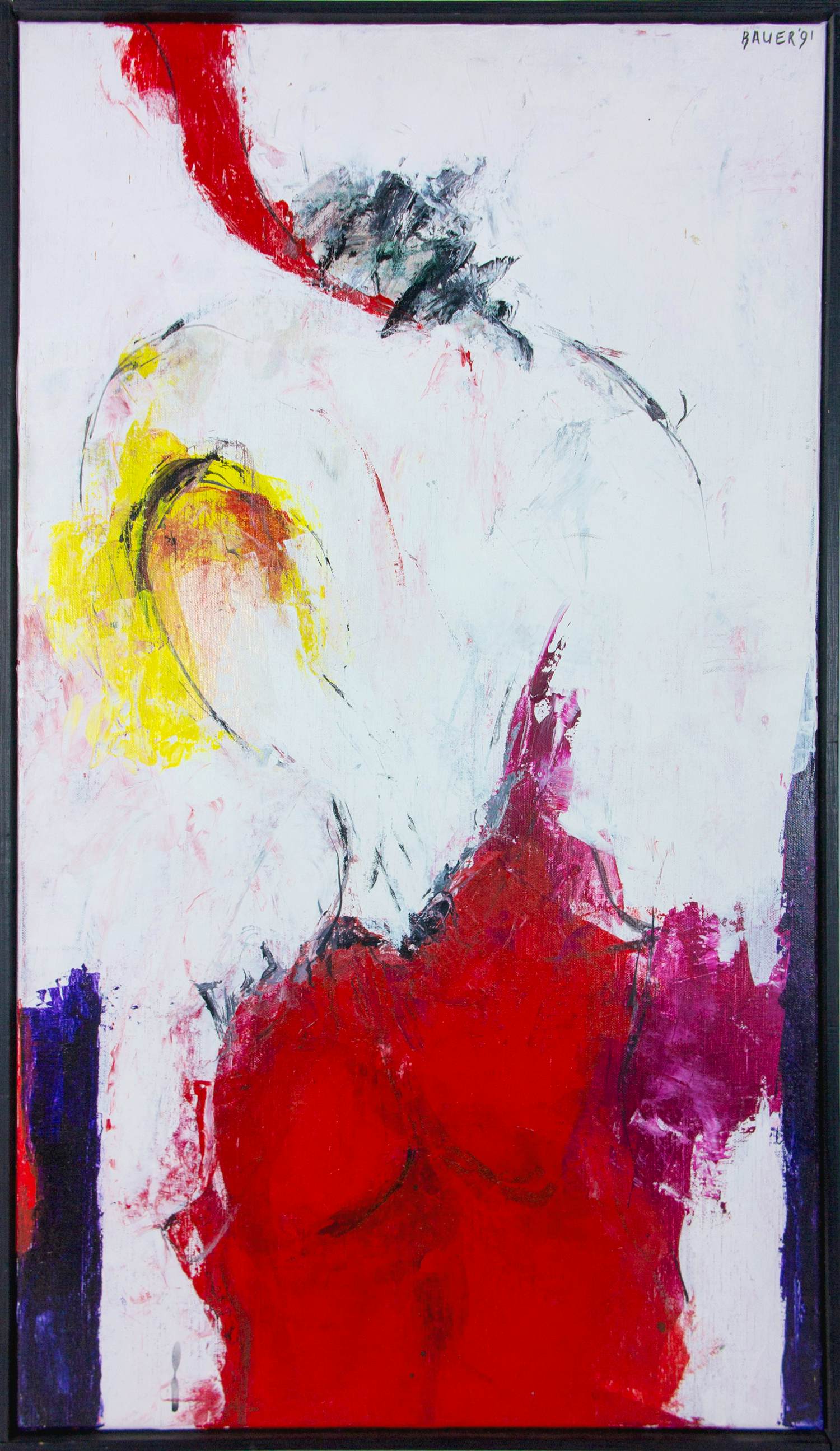 Menno Bauer - Acryl op doek, Het proeven van de stilte - Ingelijst verkocht voor € 50!