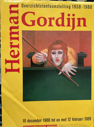 Herman Gordijn - Affiche Gemeente museum Arnhem, overzichtstentoonstelling,gesigneerd in de druk kaufen? Bieten Sie von 20!