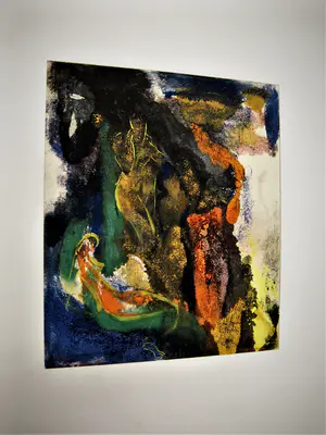 Theo Beerendonk - jaren 50 - expressionistische gemengde techniek- "twee naakten" gesigneerd kopen? Bied vanaf 52!