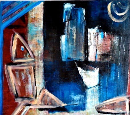 Niet of onleesbaar gesigneerd - Mystic Castel with 2 guards (groot) - Gesigneerd A. Lesmour (?) kopen? Bied vanaf 1!