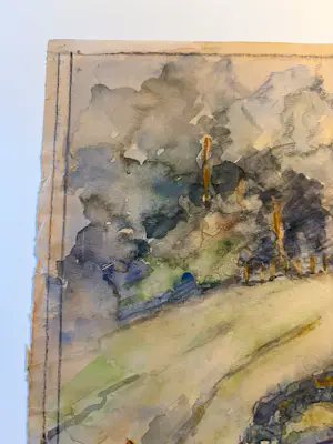 Jaap Weiland - Aquarel, Limburg, De weg naar Slenaken kopen? Bied vanaf 50!