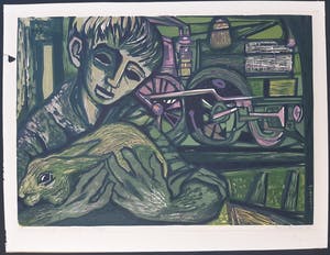 Ru van Rossem - Jongen met konijn kopen? Bied vanaf 20!