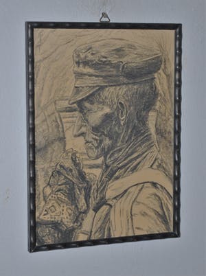 Frederik Adolf Tepe - krijttekening: boer met pet kopen? Bied vanaf 25!