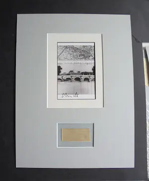 Christo - Project " Pont Neuf wrapped " 1983 - inc. original stofmonster - handgesigneerd kopen? Bied vanaf 139!