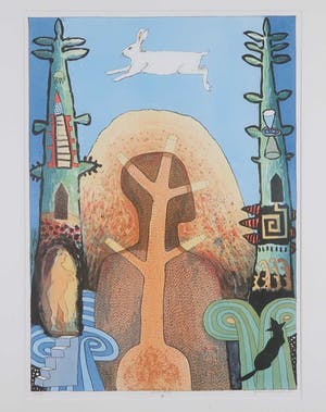 Gert Strengholt - Litho, Holle berg - Ingelijst kopen? Bied vanaf 10!