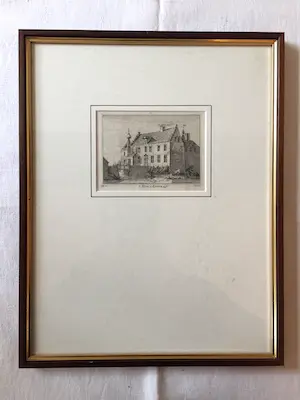 Hendrik Spilman - t Huis te Asten - Gravure 1738, Zeer fraai ingelijst kopen? Bied vanaf 40!