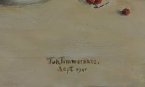 Johanna Helena Timmermans-Viertelhausen - Olieverf op doek, Stilleven met kan en besjes - Ingelijst kopen? Bied vanaf 40!