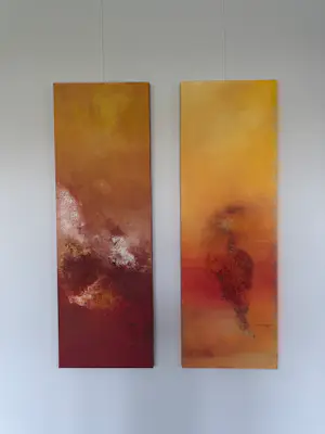 Nell van Groningen - Acrylwerk schelpen met zand kopen? Bied vanaf 299!