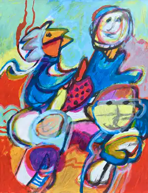 Jan Cobbaert - CoBrA figuren, litho (mooi ingelijst) vendu pour 450€ !