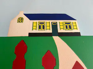 Joseph Willaert - Rood hekken met huisje in de achtergrond - 1988 kopen? Bied vanaf 545!