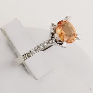 White gold - Ring - 0.78 ct Sapphire - Diamond kopen? Bied vanaf 370!