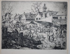 Cor de Wolff - 2 etsen: o.a. Cornettes France, droge naald, oplage 10 kopen? Bied vanaf 45!