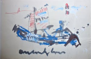 Anton Heyboer - Anton Heyboer met zijn boot de Y.M. 348 in de haven van Ymuiden . kopen? Bied vanaf 225!