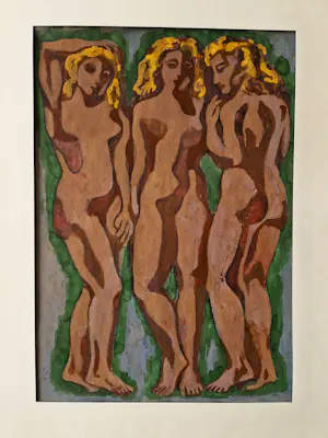 AcheterHenk Groen - 1949 - originele Gouache op papier - 3 naakten - potloodgesigneerd? Enchérissez de 65!