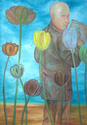 Ramon Jan Vet - Olieverf op doek, De Tulp (Zeer groot) verkocht voor € 150!