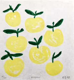 Klaas Gubbels - litho op handgeschept papier 'Boomgaard' - 2007 - oplage VIII verkocht voor € 175!