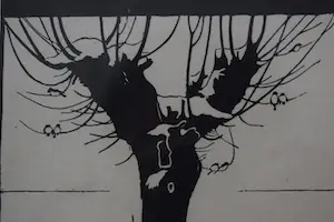 Jan Wittenberg - houtgravure - Knotwilg in de Winter kopen? Bied vanaf 125!