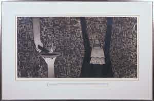 Harry van Kruiningen - Ets, De vervloeking en verbanning van Spinoza - Ingelijst verkocht voor € 1!