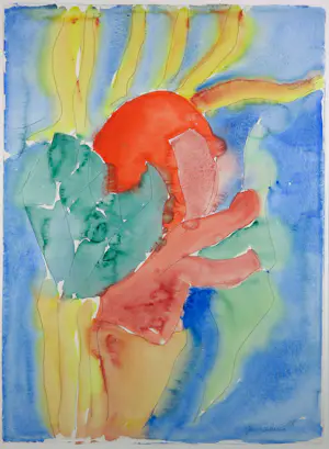 Jan Sierhuis - Aquarel op papier, Avondrood - Ingelijst kopen? Bied vanaf 200!