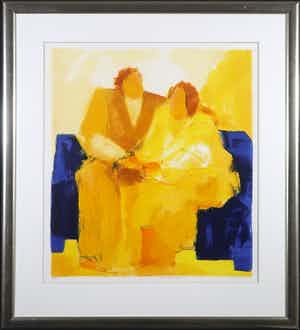 Wil Willemsen - Zeefdruk, Warm and tender - Ingelijst (Groot) verkocht voor € 70!