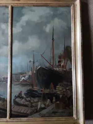 Martin van Waning - Havengezicht met zeilschepen kopen? Bied vanaf 1000!