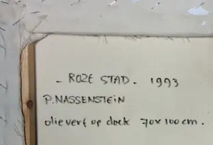 Paul Nassenstein - Olieverf op doek, Roze stad kopen? Bied vanaf 350!