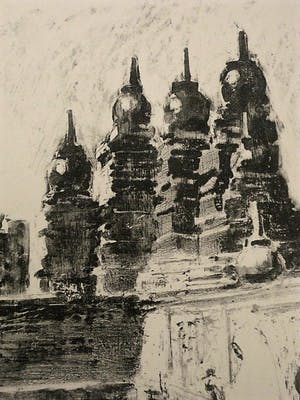 Willem Dooijewaard - Geweldig mooie Litho "Indonesie Java Boro Budur" potloodgesigneerd kopen? Bied vanaf 39!