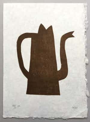 Klaas Gubbels - houtdruk op geschept papier - ‘Napels’ - 2020 verkocht voor € 275!