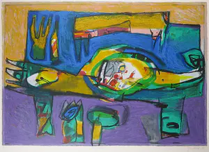 Geert Vrijdag - Zeefdruk, Eufraat - Ingelijst (Groot) kopen? Bied vanaf 50!