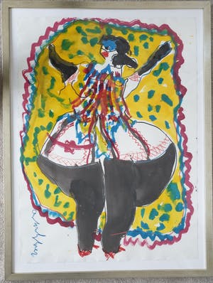 Anton Heyboer - Rustende Can Can Danseres - Gouache en krijt - Jaren 90 kopen? Bied vanaf 395!