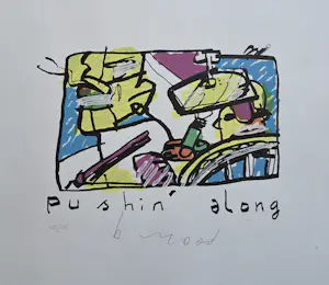 Herman Brood - Pushin Along - ingelijst - 135 ex. kopen? Bied vanaf 425!
