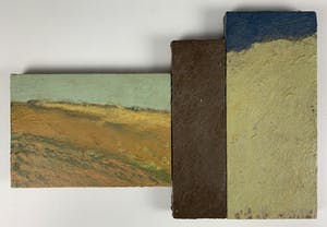 Christiaan Paul Damste - gemengde techniek (collage) - 'Landschap - balk - landschap' kopen? Bied vanaf 320!