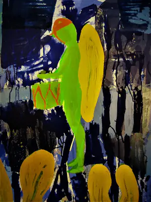 Cees Dolk - Grote expressionistische Zeefdruk, Engel 399 - Oplage 65 stuks - potloodgesignee kopen? Bied vanaf 23!