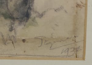 Gert Stegeman - Tekening / Aquarel, Landschap met bomenrij kopen? Bied vanaf 1!