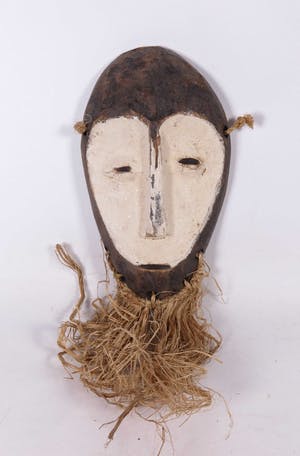 Lega - Houten mannenbond paspoortmasker met baard kopen? Bied vanaf 1!