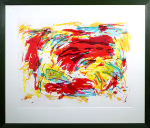 Jan van Lokhorst - Zeefdruk, Abstracte compositie - Ingelijst verkauft für € 95!
