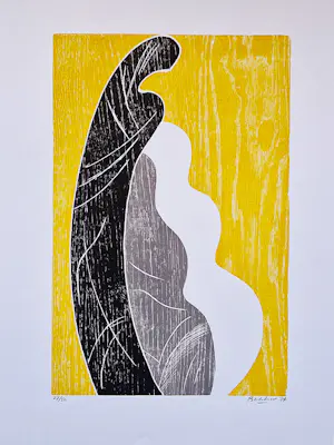 Buy Jules Bekker - 1984 - een vrij zeldzame 3 kleuren zeefdruk "geborgenheid" kleine oplage (27/50)? Bid from 37!