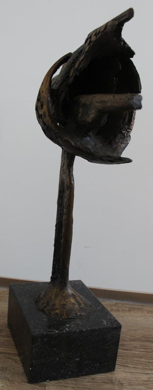 Wim Rijvers - Brons beeld met goudkleurige platina: Op weg - 1979(Unicum!!) kopen? Bied vanaf 850!