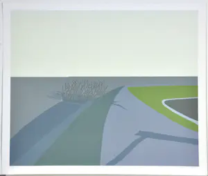 Doris Groeneveld - Westfries landschap met schaduwen - Zeefdruk - Ges. - 55x65 cm - 1978 kopen? Bied vanaf 50!