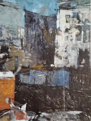 Kees Hak - 1960 - grote expressionistische Gouache/papier "Afbraak Amsterdam" - gesigneerd kopen? Bied vanaf 100!